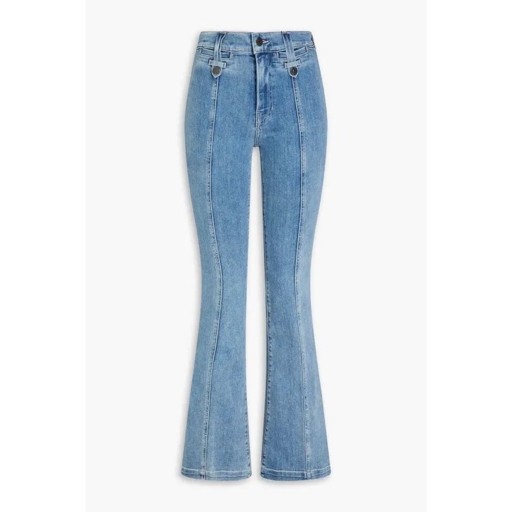 Veronica Beard Beverly Skinny Flare Jeans Blue Lakeshore High Rise